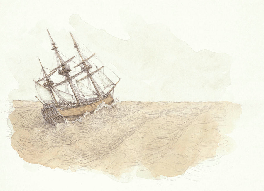 Giclée prints - 5 Endeavour Ship designs