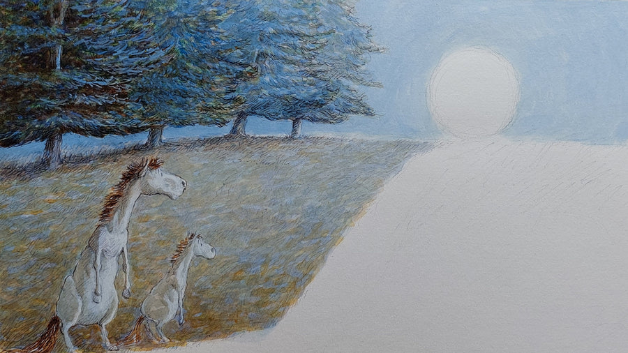 McPhee Moonlight Horses - original art
